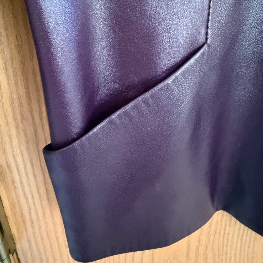 PENDLETON Plum Purple Moto Zipper Front High Collar 100% Leather Jacket Size S - Picture 4 of 16